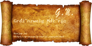 Grünzweig Móric névjegykártya